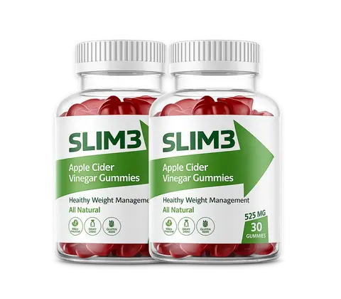 Two bottles of SLIM3 525mg gummies